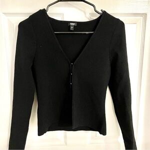 EXPRESS Body Contour Button Front Cardigan Black